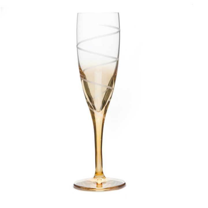 Coffret de 6 flûtes artisanales colorées en cristal