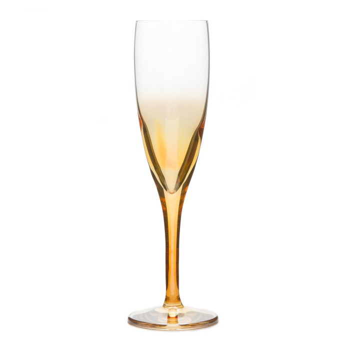 Coffret de 6 flûtes artisanales colorées en cristal