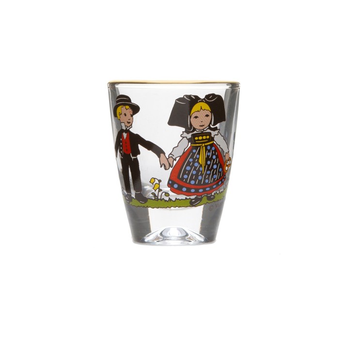 Coffret de 6 petits verres à eau de vie, motif Hansi