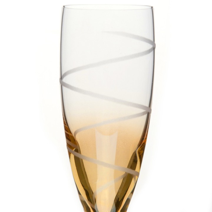 Coffret de 6 flûtes artisanales colorées en cristal