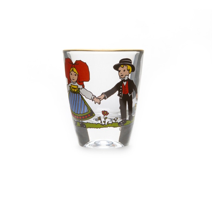 Coffret de 6 petits verres à eau de vie, motif Hansi