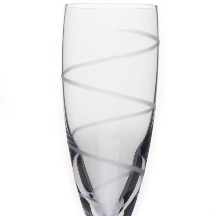 Coffret de 6 flûtes artisanales colorées en cristal