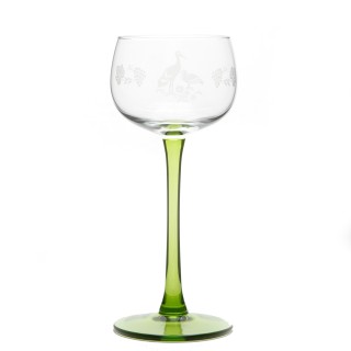 6 Verres à Vin d'Alsace motif CIGOGNE