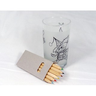 Verre avec 3 clowns à colorier - réutilisable après lave-vaisselle
