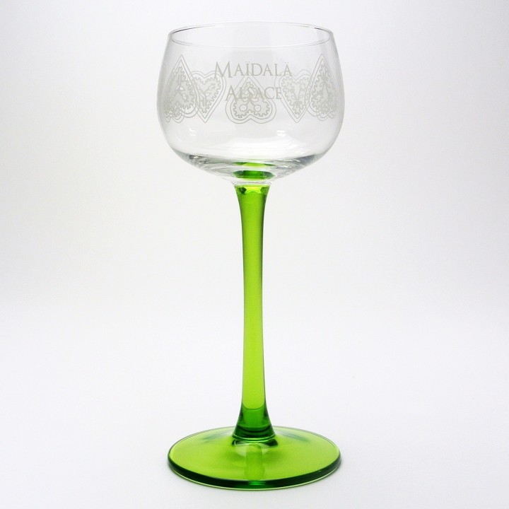 6 Verres à Vin d'Alsace motif MAÏDALÄ coeurs