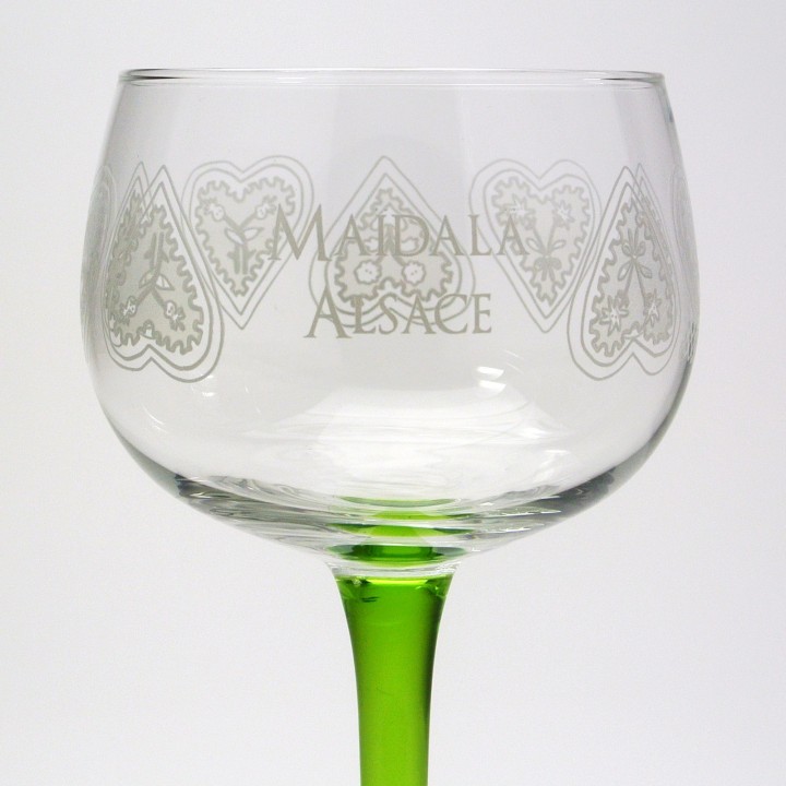 6 Verres à Vin d'Alsace motif MAÏDALÄ coeurs