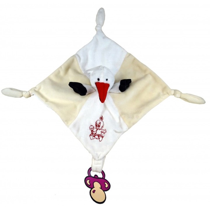 Doudou Cigogne - blanc/écru