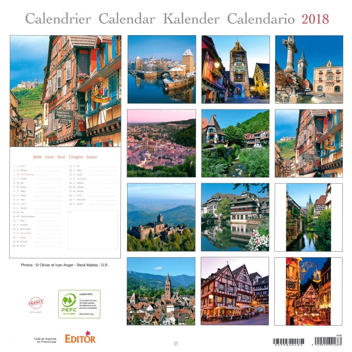 Calendrier 2018 images "Alsace" (30cm x 30cm)
