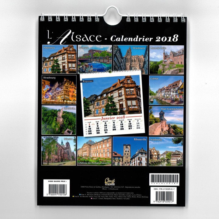 Calendrier 2018 images "L'Alsace (16,6 cm x 16cm)