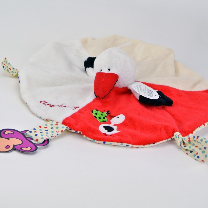 Doudou Cigogne Strasbourg - Rouge