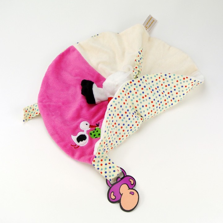 Doudou Cigogne Strasbourg - Rose