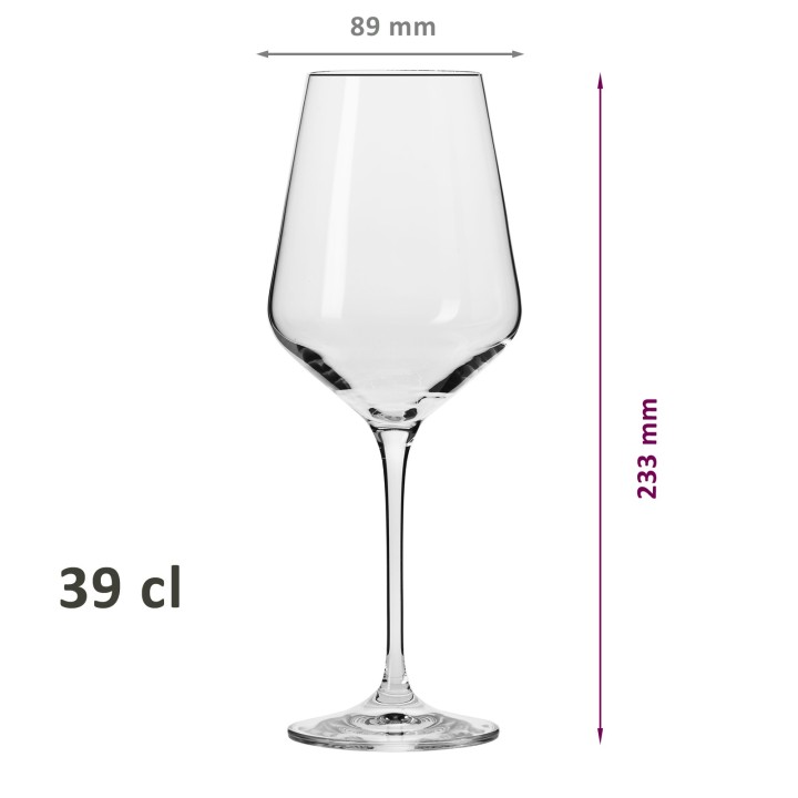 6 Verres à Vin Blanc "AVANT-GARDE" 39 cl - cristallin sans plomb