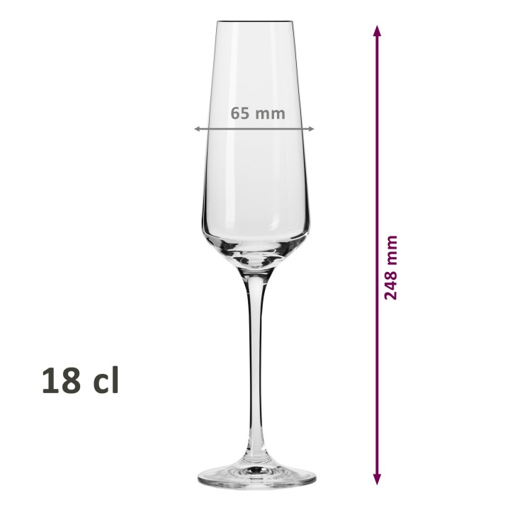 6 Flûtes à champagne "AVANT-GARDE" 18 cl - cristallin sans plomb