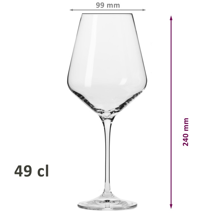 6 Verres à Vin Rouge "AVANT-GARDE" 49 cl - cristallin sans plomb