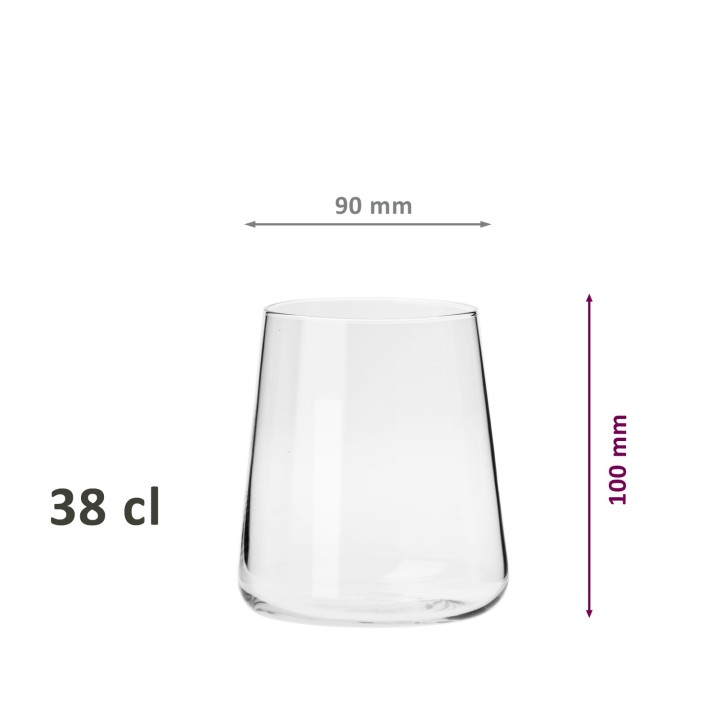 6 verres à eau "AVANT-GARDE" 38 cl - cristallin sans plomb