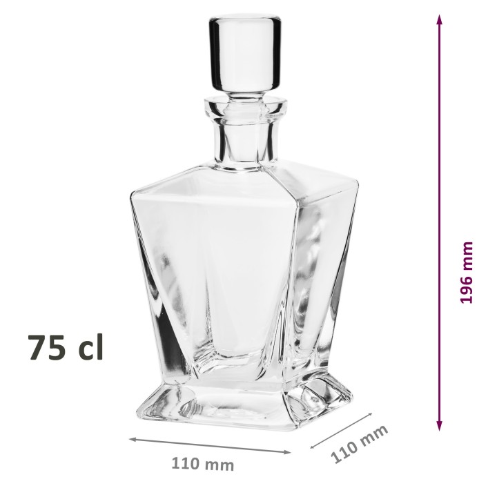 Coffret 7 pièces service à Whisky "CARO" - cristallin soufflé bouche