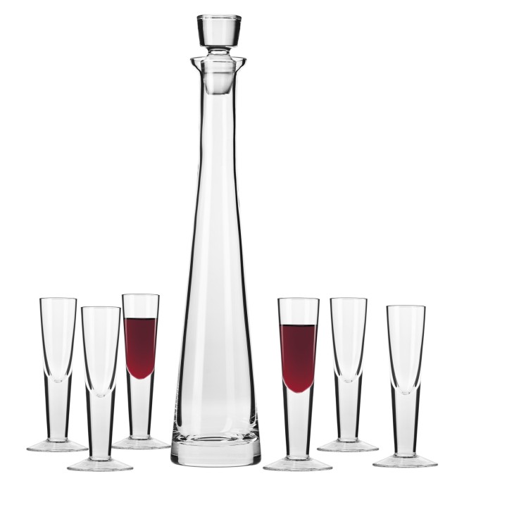 Coffret 7 pièces service à liqueur "EMPIRE" - cristallin soufflé bouche