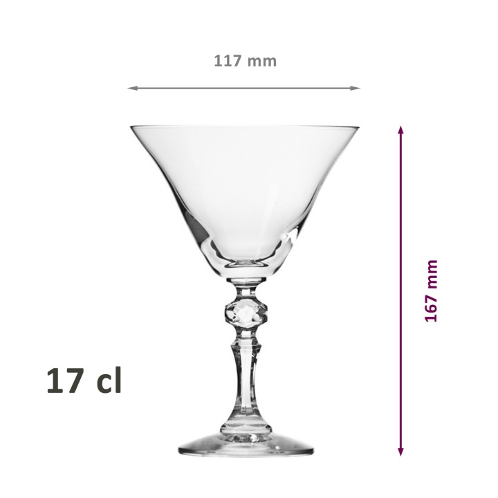 6 Verres à cocktail "KRISTA" 17 cl - cristallin sans plomb