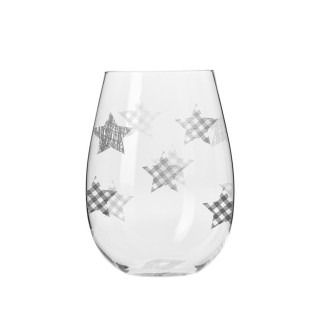 6 verres avec décor étoiles de Noël argentées - 50 cl