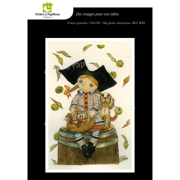 Lot de 6 cartes postales - Dessins Katia Schmitt - MA P'TITE ALSACIENNE