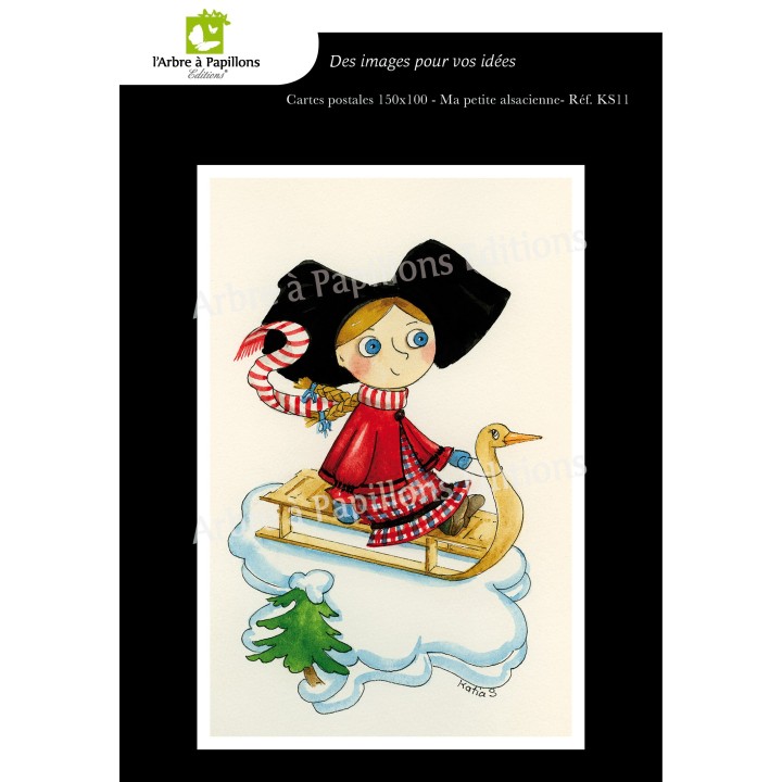 Lot de 6 cartes postales - Dessins Katia Schmitt - MA P'TITE ALSACIENNE