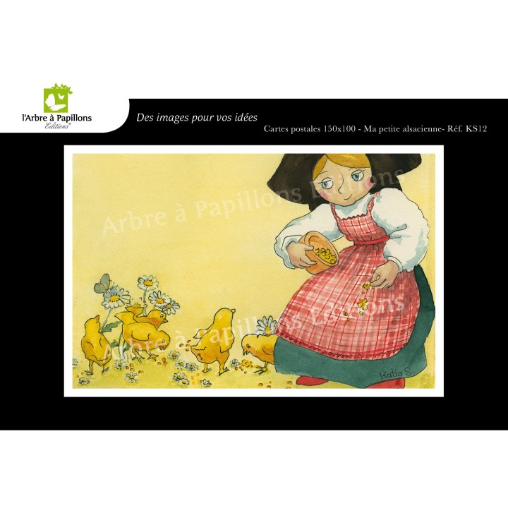 Lot de 6 cartes postales - Dessins Katia Schmitt - MA P'TITE ALSACIENNE