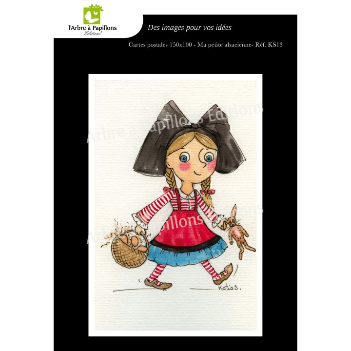 Lot de 6 cartes postales - Dessins Katia Schmitt - MA P'TITE ALSACIENNE