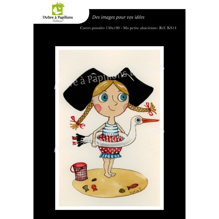 Lot de 6 cartes postales - Dessins Katia Schmitt - MA P'TITE ALSACIENNE