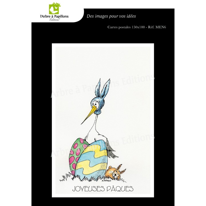 Lot de 7 cartes postales - Dessins Nicolas Mengus - CIGOGNE HUMORISTIQUE 2