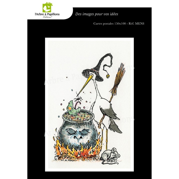 Lot de 7 cartes postales - Dessins Nicolas Mengus - CIGOGNE HUMORISTIQUE 2
