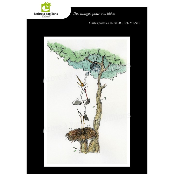 Lot de 7 cartes postales - Dessins Nicolas Mengus - CIGOGNE HUMORISTIQUE 2