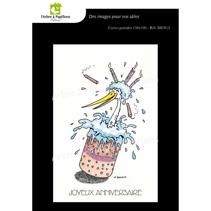 Lot de 7 cartes postales - Dessins Nicolas Mengus - CIGOGNE HUMORISTIQUE 2