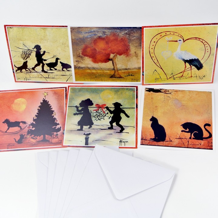 Lot de 6 cartes - Peintures Monique Meyer - VOEUX 5