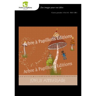 Lot de 3 cartes - Dessins Carine Grebill - ANNIVERSAIRE 1