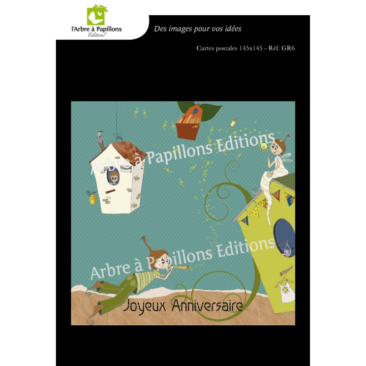 Lot de 3 cartes - Dessins Carine Grebill - ANNIVERSAIRE 1