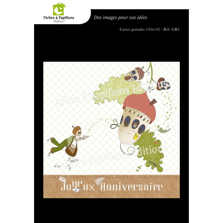Lot de 3 cartes - Dessins Carine Grebill - ANNIVERSAIRE 2