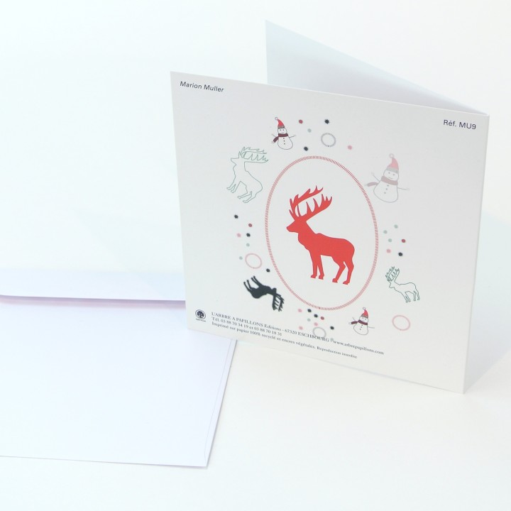 Carte double - Dessin Marion Muller - NOËL