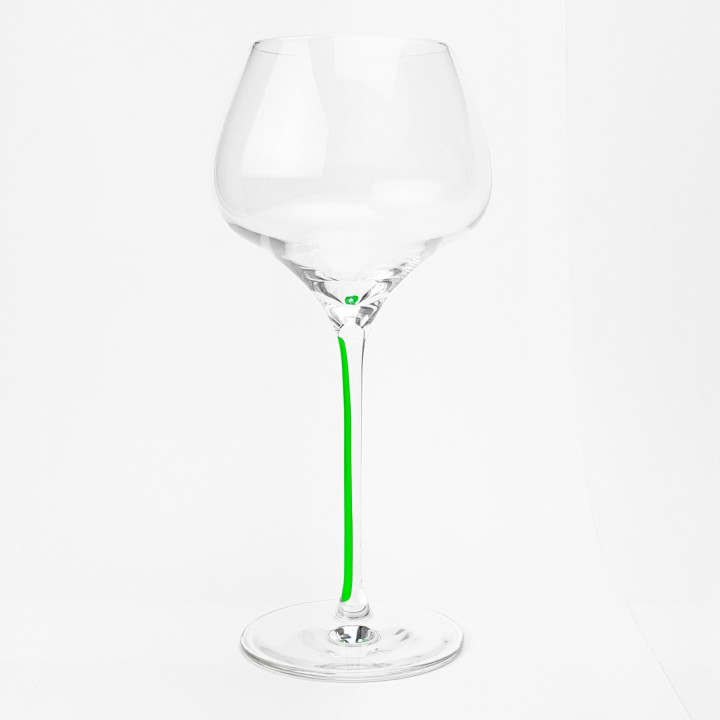 6 Verres "Grand Sommelier d'Alsace" avec jambe verte
