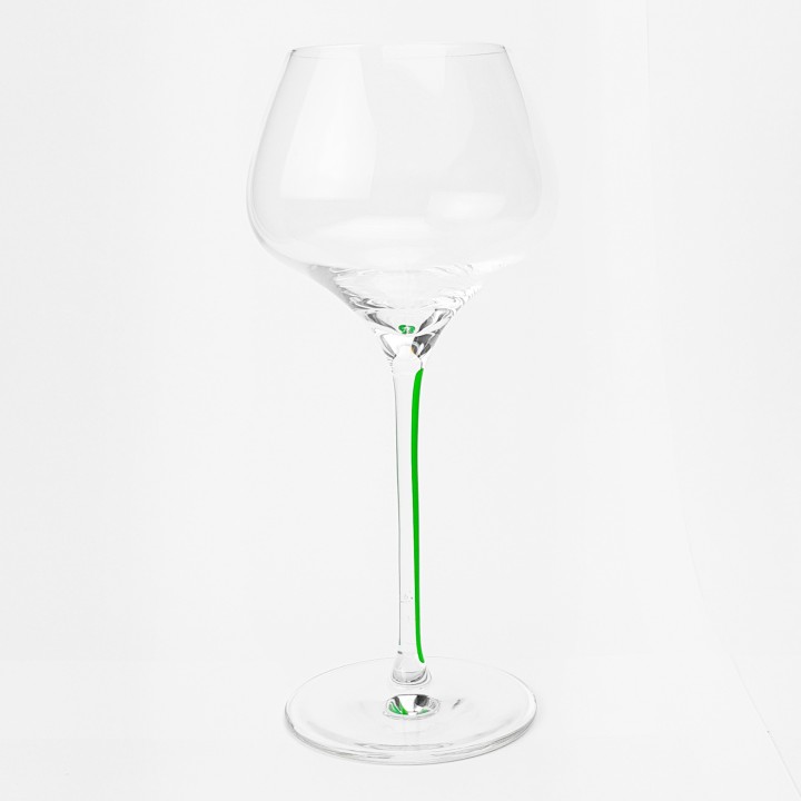 6 Verres "Grand Sommelier d'Alsace" avec jambe verte