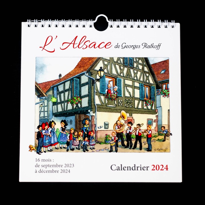Calendrier L'Alsace Enchantée 2024 de Ratkoff  (19,5cm x 20cm)
