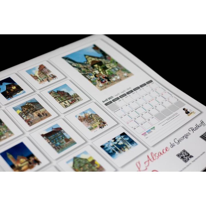 Calendrier L'Alsace Enchantée 2025 de Ratkoff (30cm x 30cm)