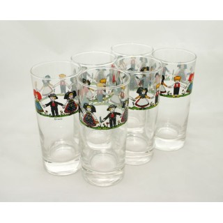6 Verres à orangeade motif HANSI