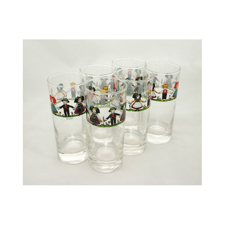 6 Verres à orangeade motif HANSI