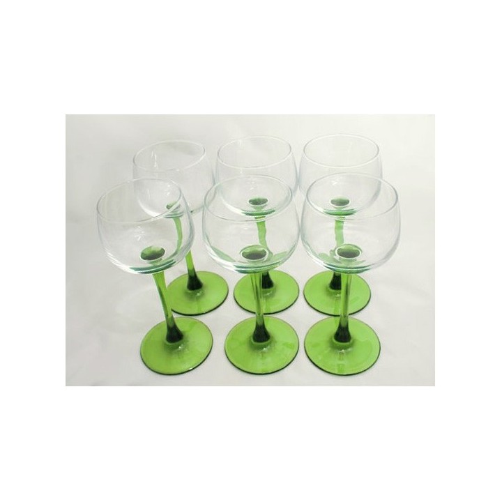 6 Verres à Vin d'Alsace traditionnels UNIS