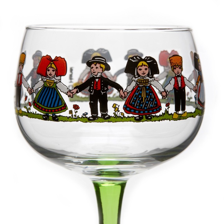 6 Verres à Vin d'Alsace motif HANSI