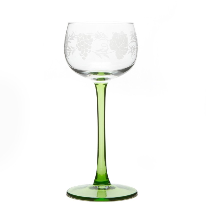 6 Verres à Vin d'Alsace motif GRAPPE
