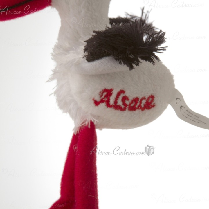 Porte-clef Peluche Cigogne Brodée 10 cm